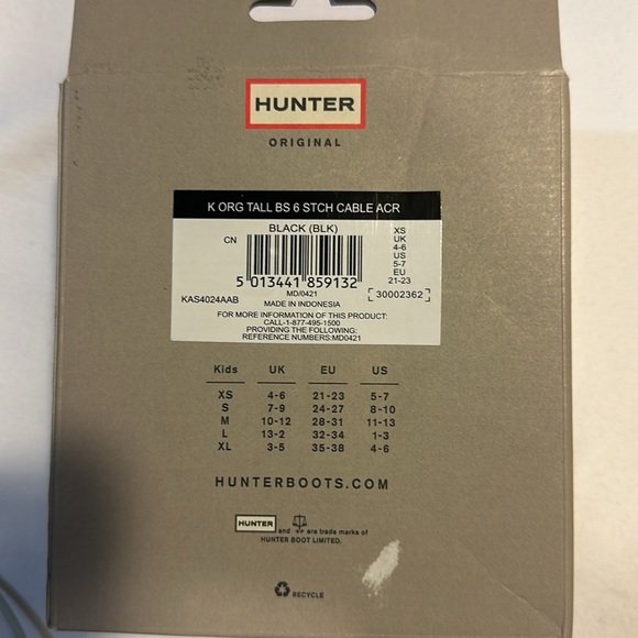 Hunter kids socks rubberized logo patch at rolled cuffs. Size XS (2 pairs ) - Picture 8 of 12